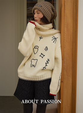 About Passion · 韩系卡通提花圆领毛衣