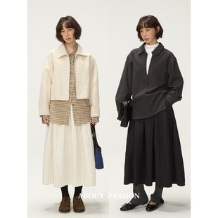 法式 复古肌理感伞裙冬季 新款 半身裙 About 宽松中长款 Passion