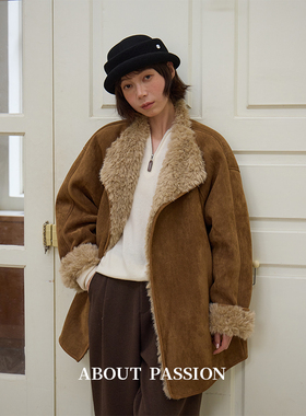 About Passion · 冬季麂皮皮毛一体毛毛外套
