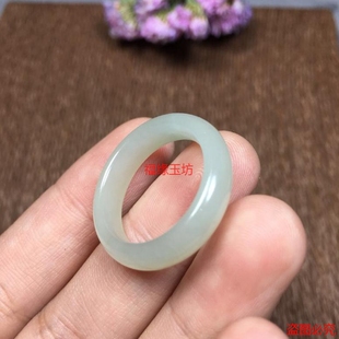 a货新疆和田玉白玉戒指 男女士细款尾戒玉石戒指指环饰品礼物