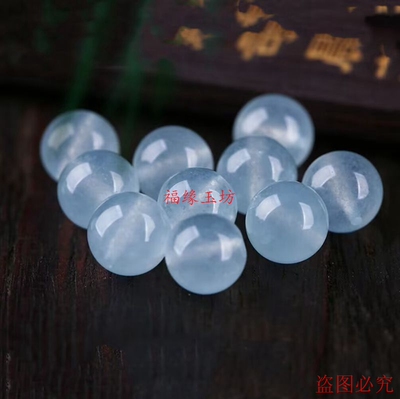 翡翠天空蓝散珠配珠手串项链