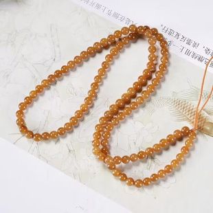 新疆和田玉色糖玉108颗玉石项链毛衣链佛珠时尚 手链 百搭男女款