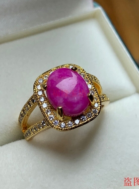 原创舒俱来南非苏纪石蛋面戒指