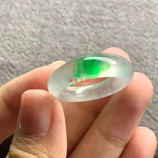 高端缅甸翡翠冰种飘绿指环戒圈吊坠吊环浅紫男女款 戒指 戒指情侣款