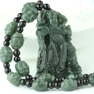 【送证书礼盒】精雕和田玉观音吊坠十八罗汉项链男款玉佩玉石吊坠