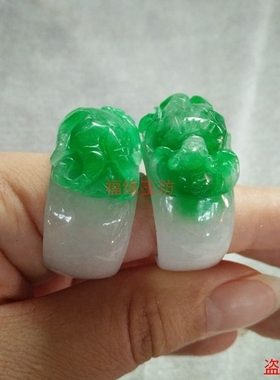 戒指缅甸飘花阳绿翡翠宽边