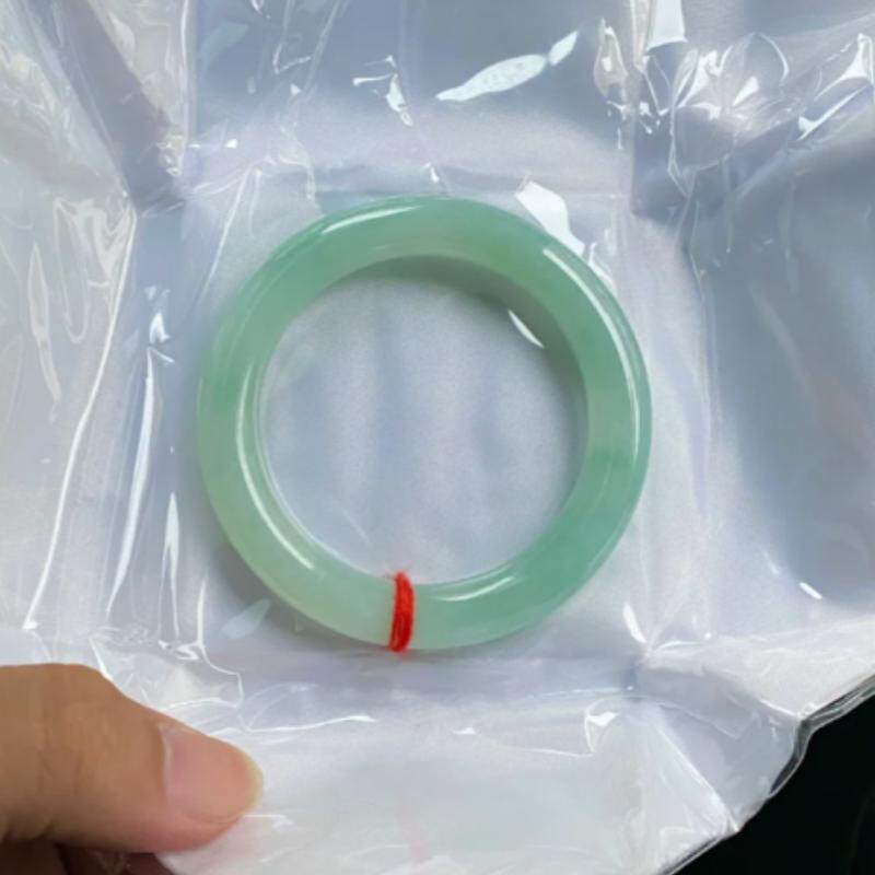 正品翡翠细圆条玉石手镯女款飘花玉石镯子厚度约10mm气质单品