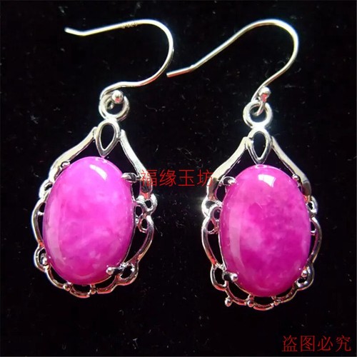 新款舒俱来玉石耳环925银耳坠