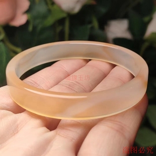 高冰白玉髓公主镯女款 马料玛瑙方形手镯小清新方条玉镯子