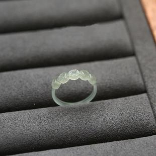 正品天然和田玉青白玉戒指招财钱串细条指环男女同款情侣对戒