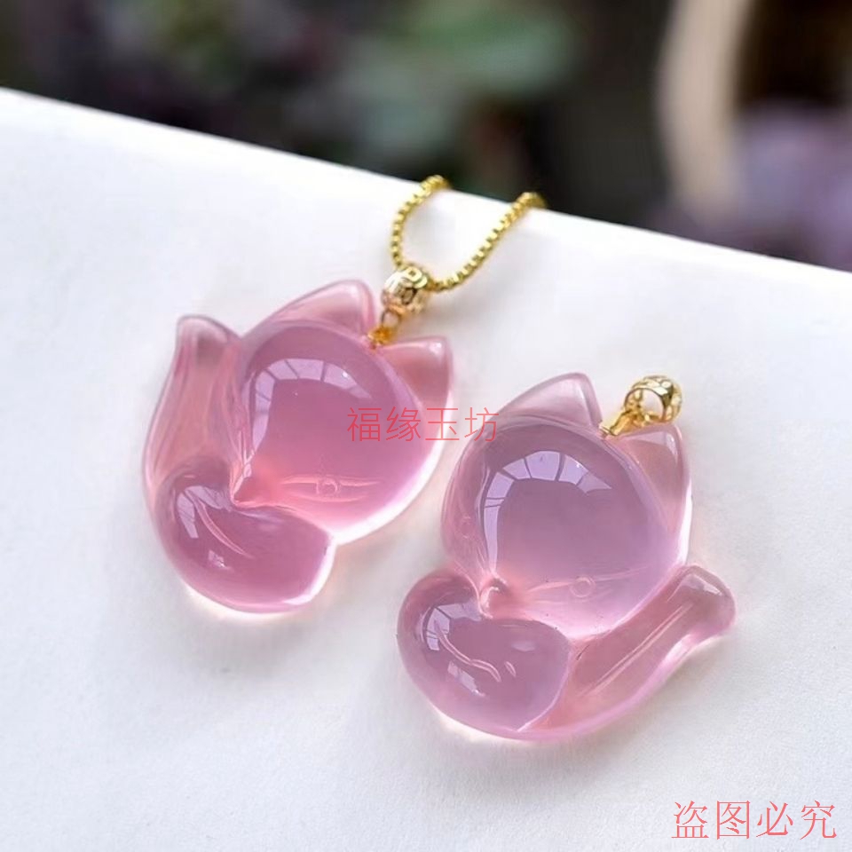 天然莫桑比克星光粉晶精雕