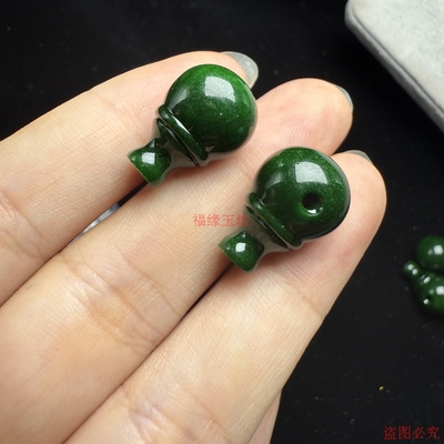 精品翡翠色散饰满绿干青三通佛塔一体饰品diy项链手链配件配饰