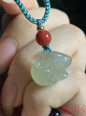 diy天然和田玉本命年猴子小提溜