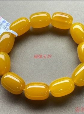 黄色天然玛瑙桶珠个性手链女情侣佛珠串男水晶时尚潮流个性首饰品