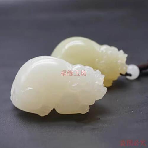 精品天然阿富汗玉手工雕刻貔貅手把件招财皮丘玉石把玩件桌面摆件