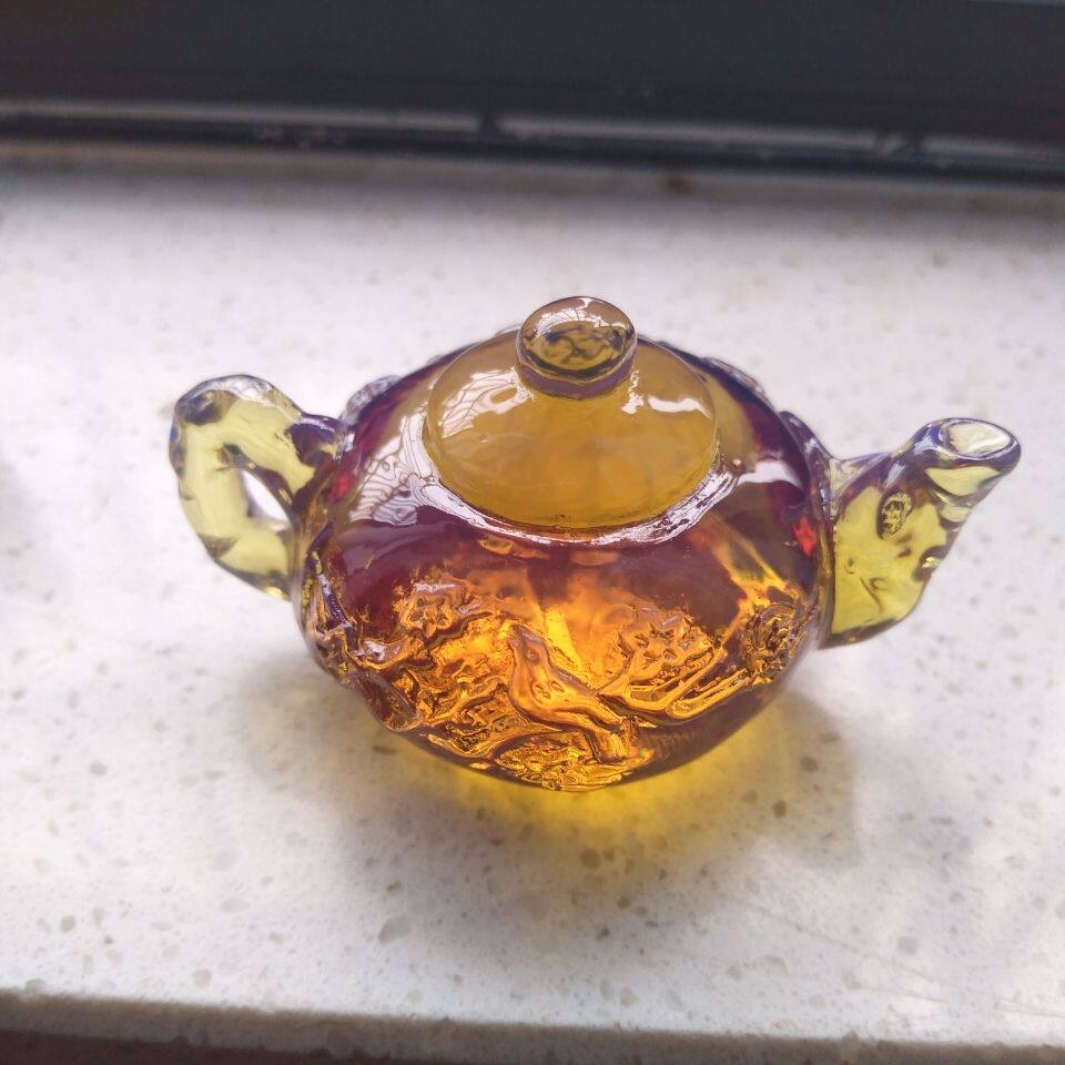 琥珀老蜜蜡把把壶满蜜把件血珀金珀二代琥珀手把件蓝珀摸牌大麻将