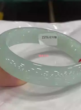 精品缅甸翡翠色手镯冰种浅绿色单色玉镯子女款正品玉石送礼物