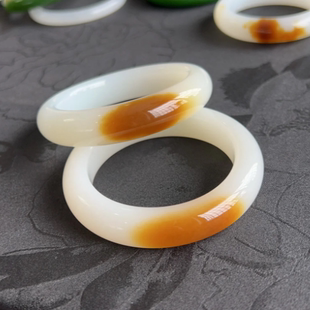 新疆和田玉糖料羊脂白玉手镯玉镯子玉石真玉手镯女款正品