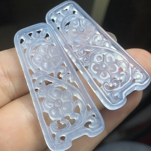 梯形梅花玉佩小吊坠挂件DIY耳坠挂坠颈饰项链配饰