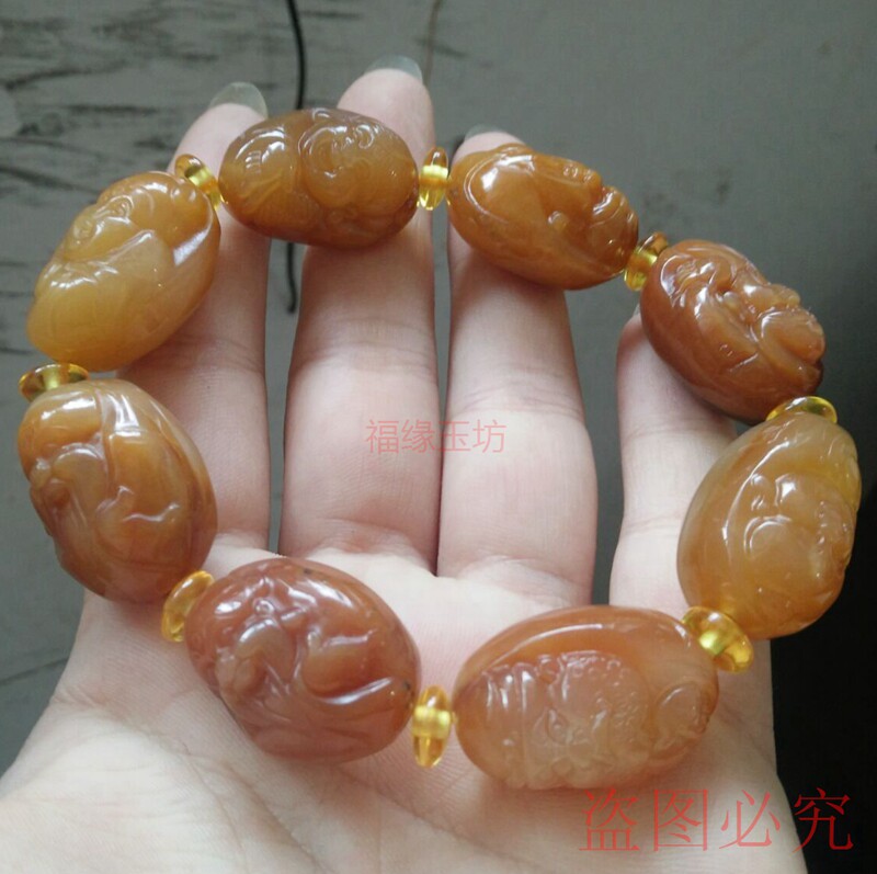 真品云南黄龙玉八仙玉手链男士女士玉石玉器手串手饰带证书