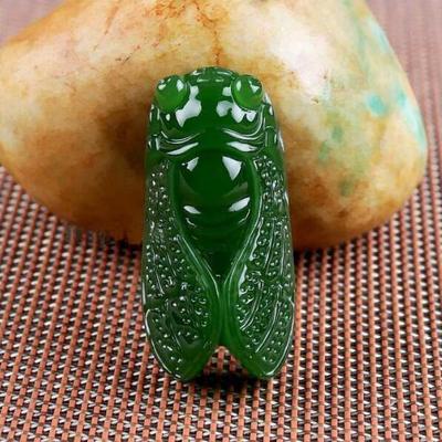 知了新疆和田玉男女款事业吊坠