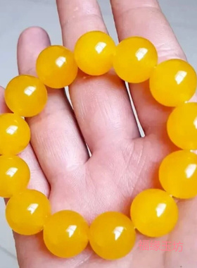 天然黄色玛瑙手链男女情侣闺蜜宝石佛珠串民族风单圈