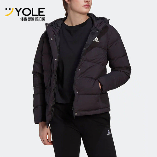 阿迪达斯女士保暖连帽运动外套