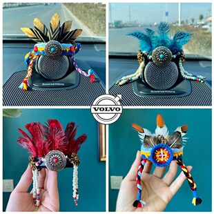 适用于沃尔沃宝华音响中置装饰品帽子印第安人系列S60/90/XC60