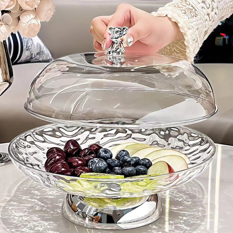 创意水果盘家用客厅茶几轻奢摆放零食干果收纳盒沥水果篮双层果盆