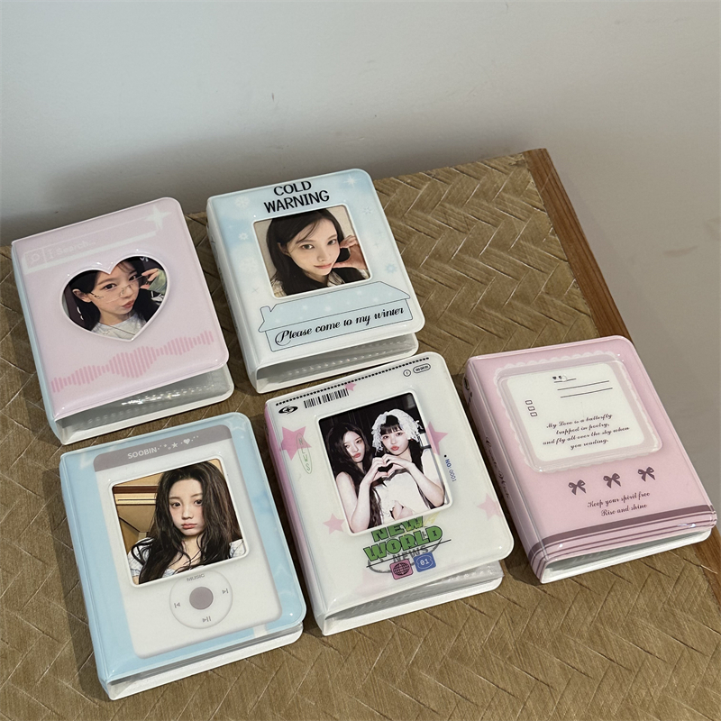 ins原创新世界一宫格卡册按扣3寸拍立得相册爱豆专辑小卡韩系卡包