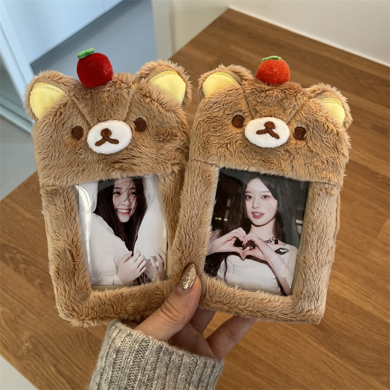 ins风轻松熊3寸毛绒卡套校园门卡学生饭卡追星专辑小卡书包包挂件,文具电教/文化用品/商务用品,卡套/证件套,淘宝优惠券,粉丝福利购,淘宝优惠卷