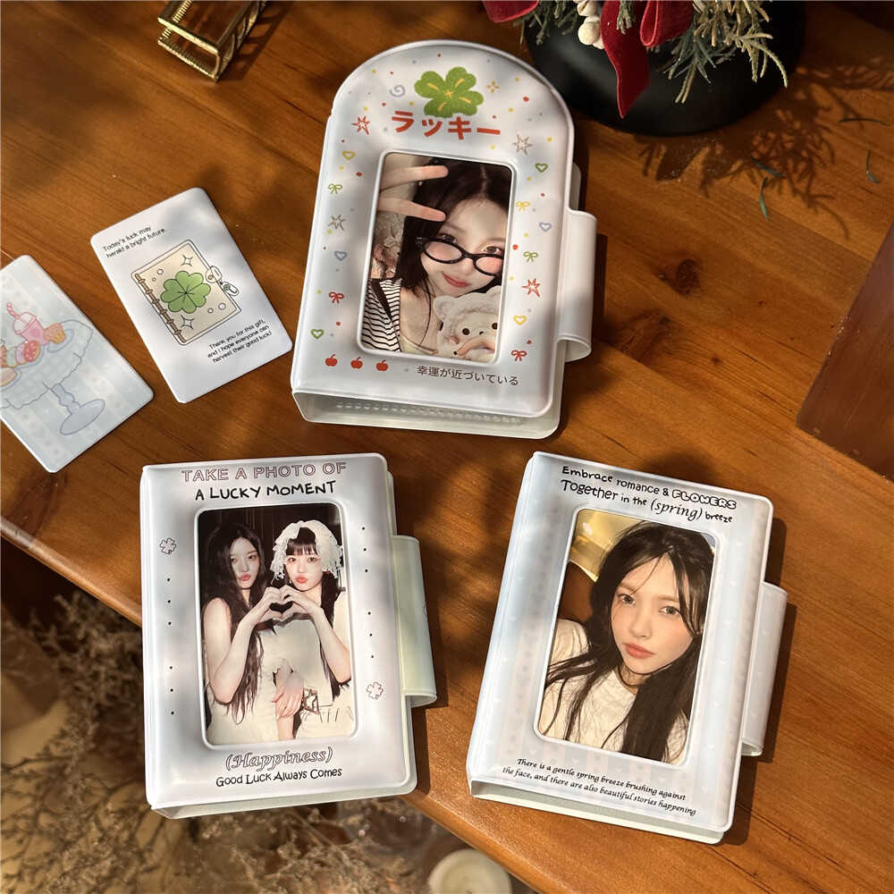 原创ins幸运四叶草一宫格卡册按扣3寸拍立得相册爱豆小卡韩系卡包