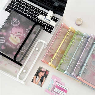 A5双扣包边活页本活页追星相册本活页咕卡本爱豆收纳专辑小卡册