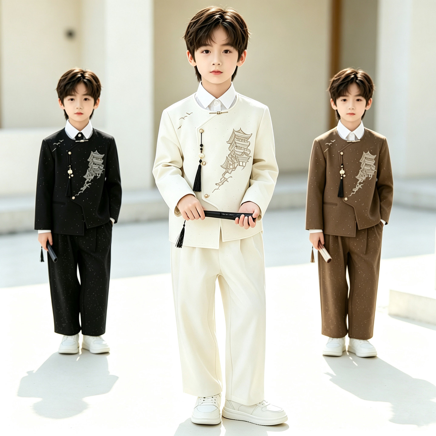 男童新中式西服套装演出服花童