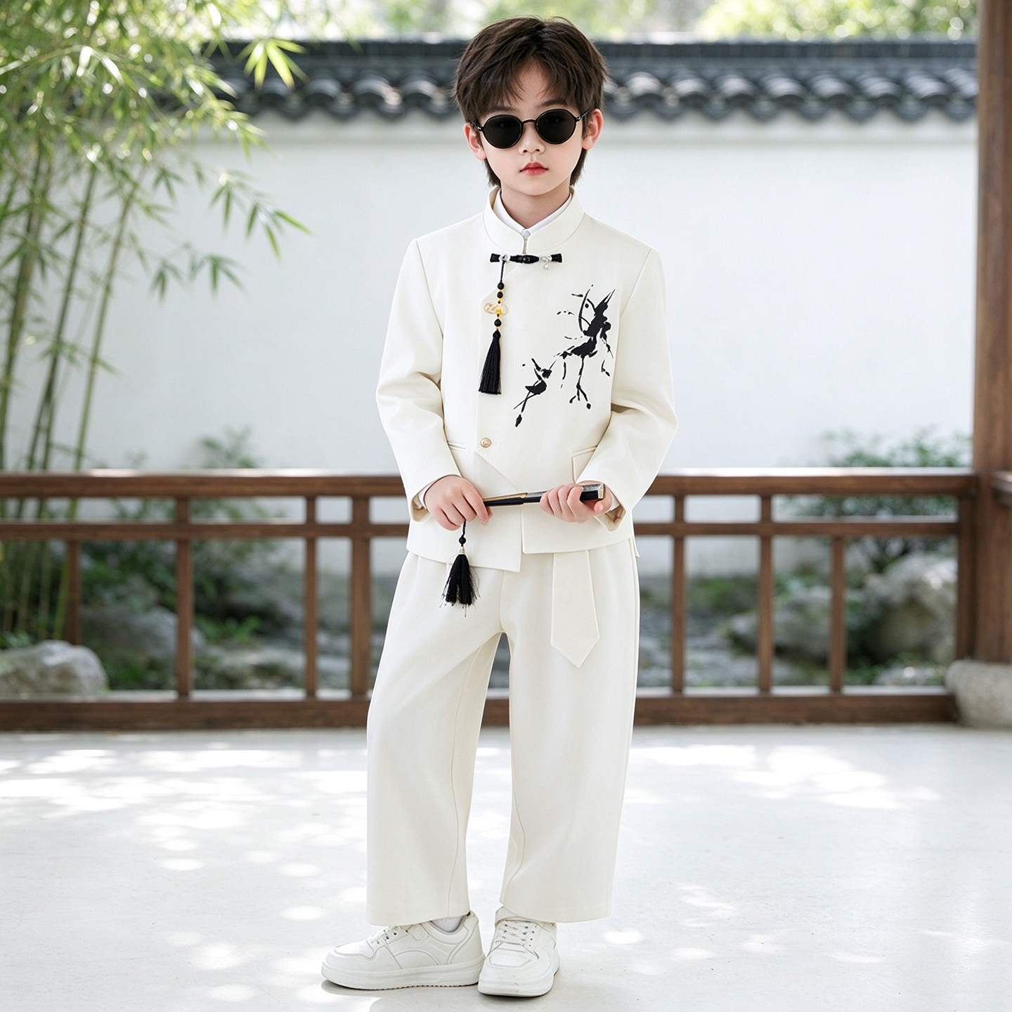 男童礼服2026新款春秋国风西服套装新中式儿童花童小主持人演出服