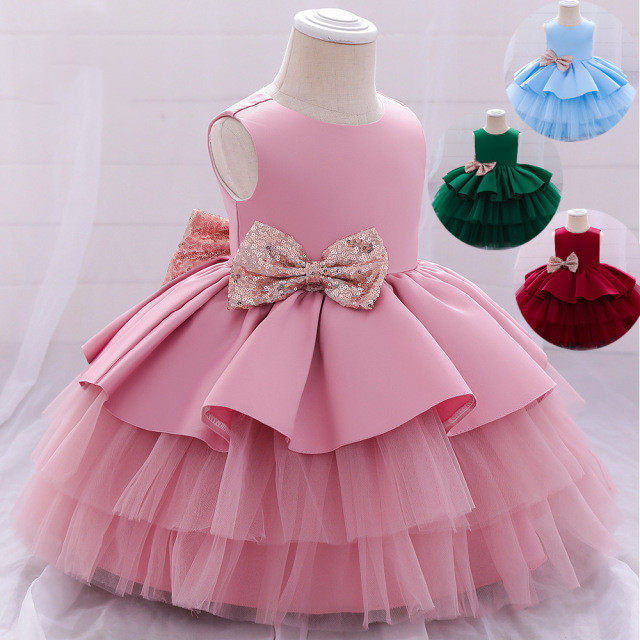 外贸女婴儿满月礼服女童蓬蓬公主礼服蛋糕裙中小童生日礼服蓬蓬裙