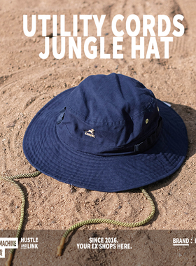 KANGOL Uutility Cords Jungle美潮夏季街头刺绣大帽檐防晒渔夫帽