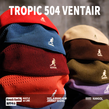 Kangol Tropic504网眼款美潮街头复古男女袋鼠画家帽鸭舌贝雷帽子