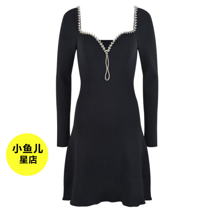 法式浪漫海边度假风针织连衣裙夏季新款彩虹条纹显瘦长款吊带裙女