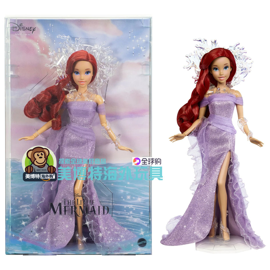 迪士尼小美人鱼35年纪念爱丽儿收藏娃娃女孩手办可动 美国正品