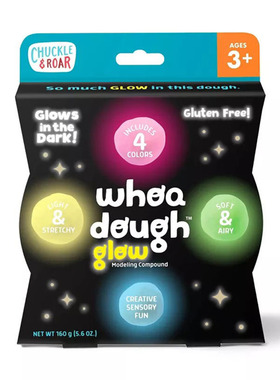 美国正品Chuckle Roar 儿童解压玩具夜光泥土彩泥Whoa Dough Glow