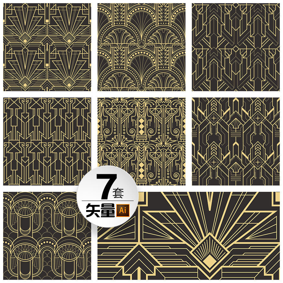 欧美古典几何线条抽象装饰画无缝拼接连续图案纹饰ai矢量设计素材,商务/设计服务,设计素材/源文件,淘宝优惠券,粉丝福利购,淘宝优惠卷