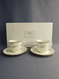 日本进口瓷器全新正品鸣海narumi咖啡杯一对