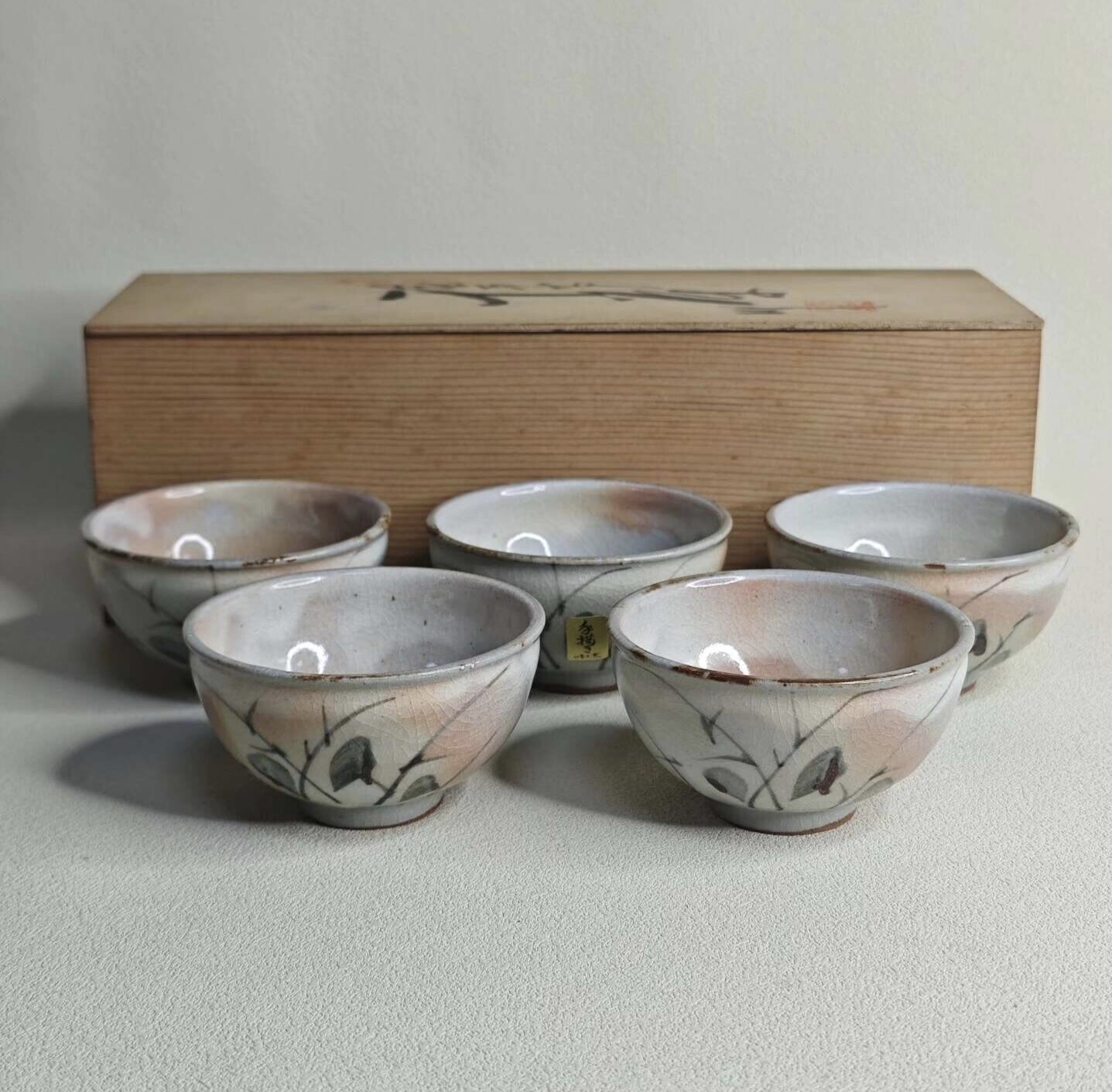 日本进口中古瓷器全新正品手绘陶制挂釉五客杯茶杯陶杯
