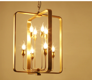 美式全铜吊灯餐厅过道玄关楼梯间酒吧台创意鸟笼铜灯个性鸟笼吊灯