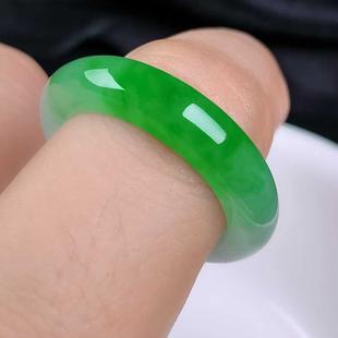 5.8 A货缅甸天然老坑翡翠 完美尺寸19.5 色美清爽 4.5 翠绿戒指