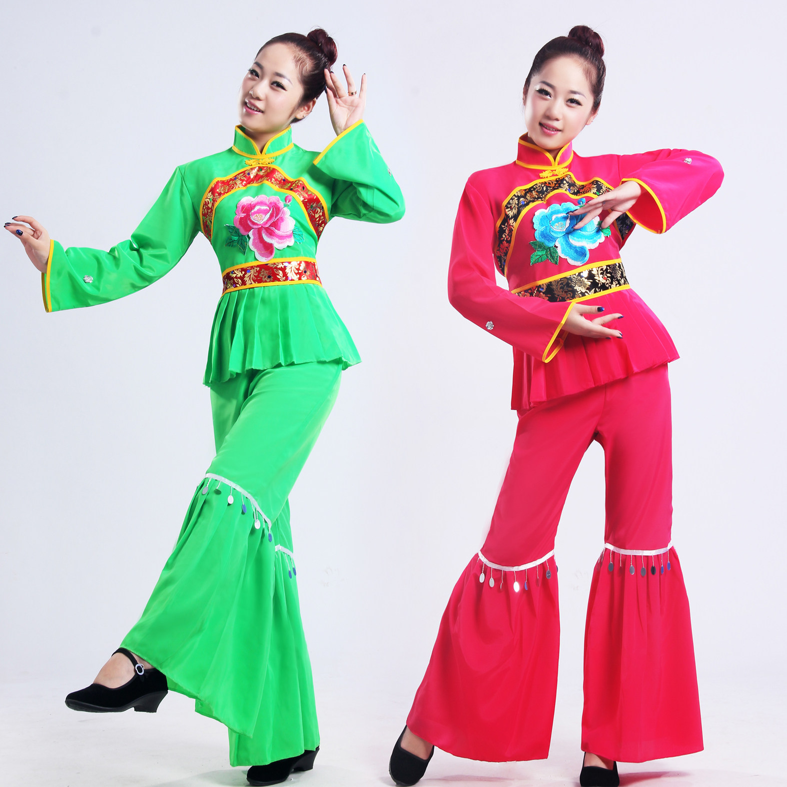 东北大秧歌服装女中老年扇子舞演出服2019新款广场舞套装成人