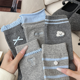 【5双装】秋天韩系温柔通勤灰蓝色系穿搭配手包简约不简单