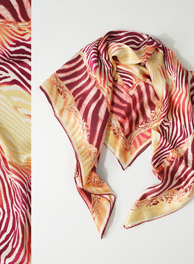 14姆米烫金90cm真丝大方巾100%桑蚕丝丝巾围巾春夏秋季女薄款丝绸