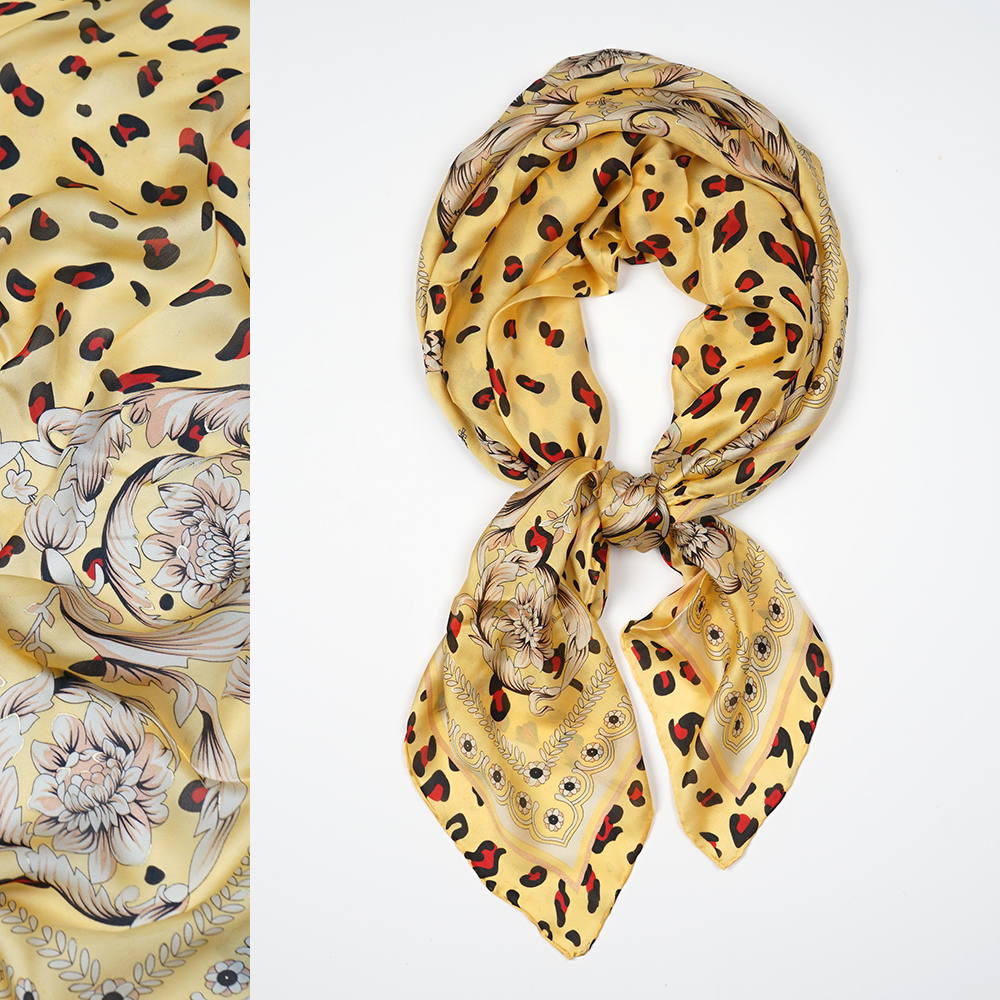 105cm乔其缎大方巾100%桑蚕丝